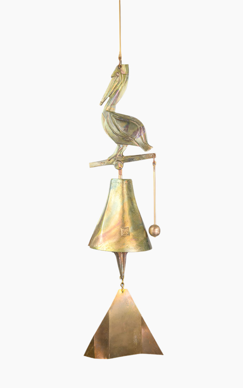 #185SP - Care For Wildlife-Pelican Bronze Windbell