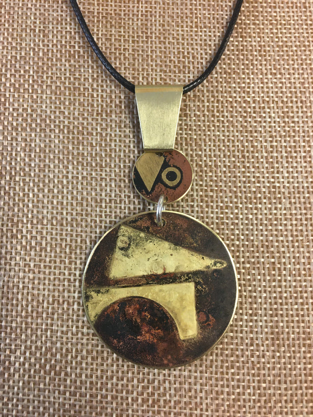 Burnished Disc Pendant