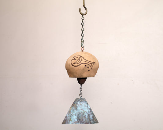 #705 Fathers Day Fish Ceramic Bell - Cosanti Originals