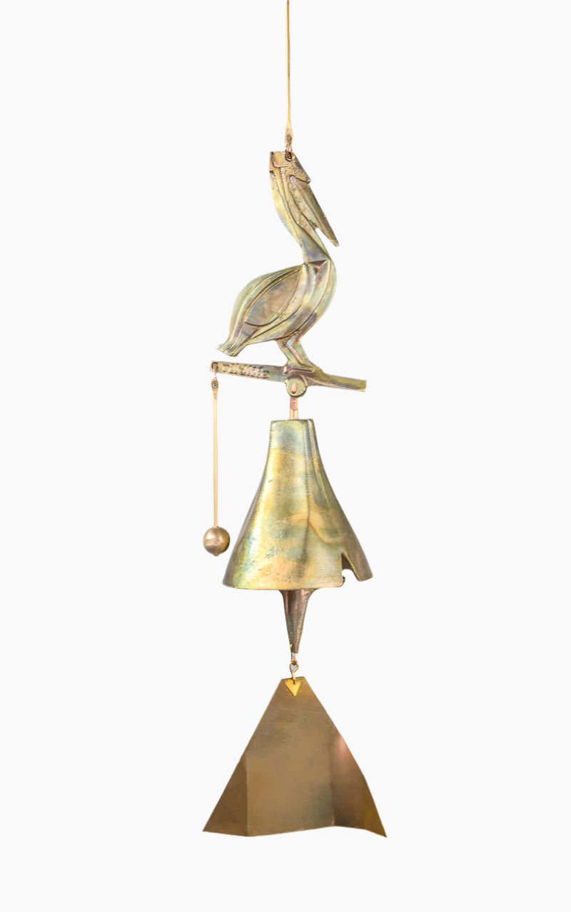 #185SP - Care For Wildlife-Pelican Bronze Windbell