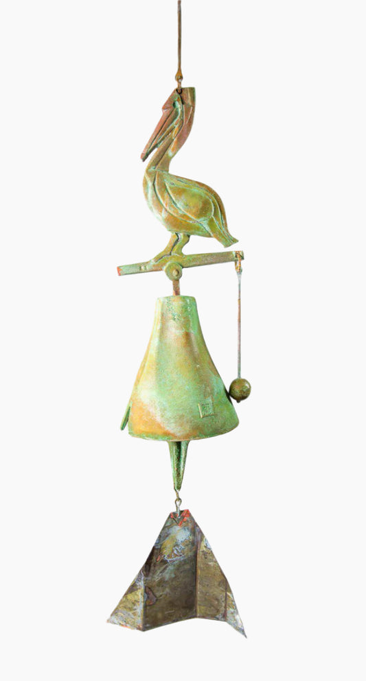 #185SP - Care For Wildlife-Pelican Bronze Windbell