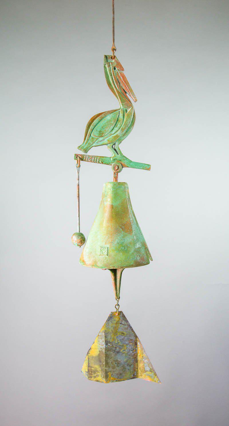 #185SP - Care For Wildlife-Pelican Bronze Windbell