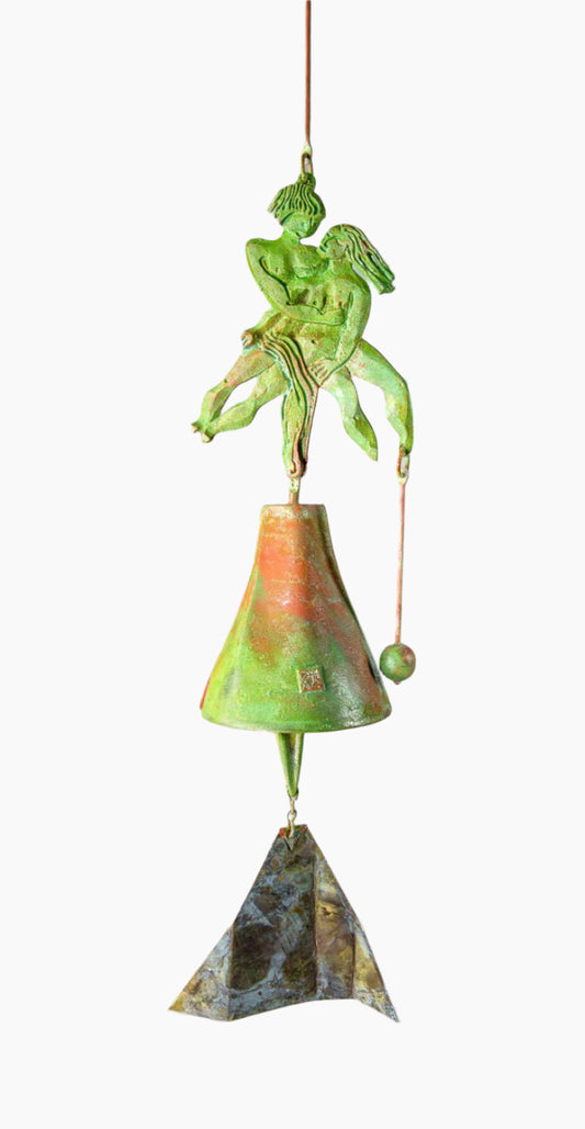 #191LB - Love Birds Bronze Windbell