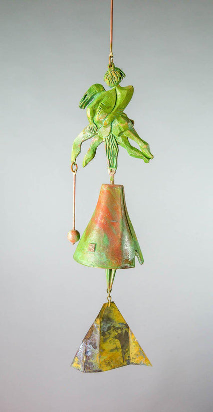 #191LB - Love Birds Bronze Windbell