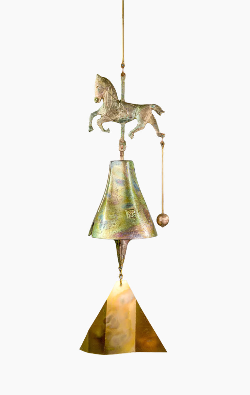#194RH - Equestrian Bronze Windbell - Cosanti