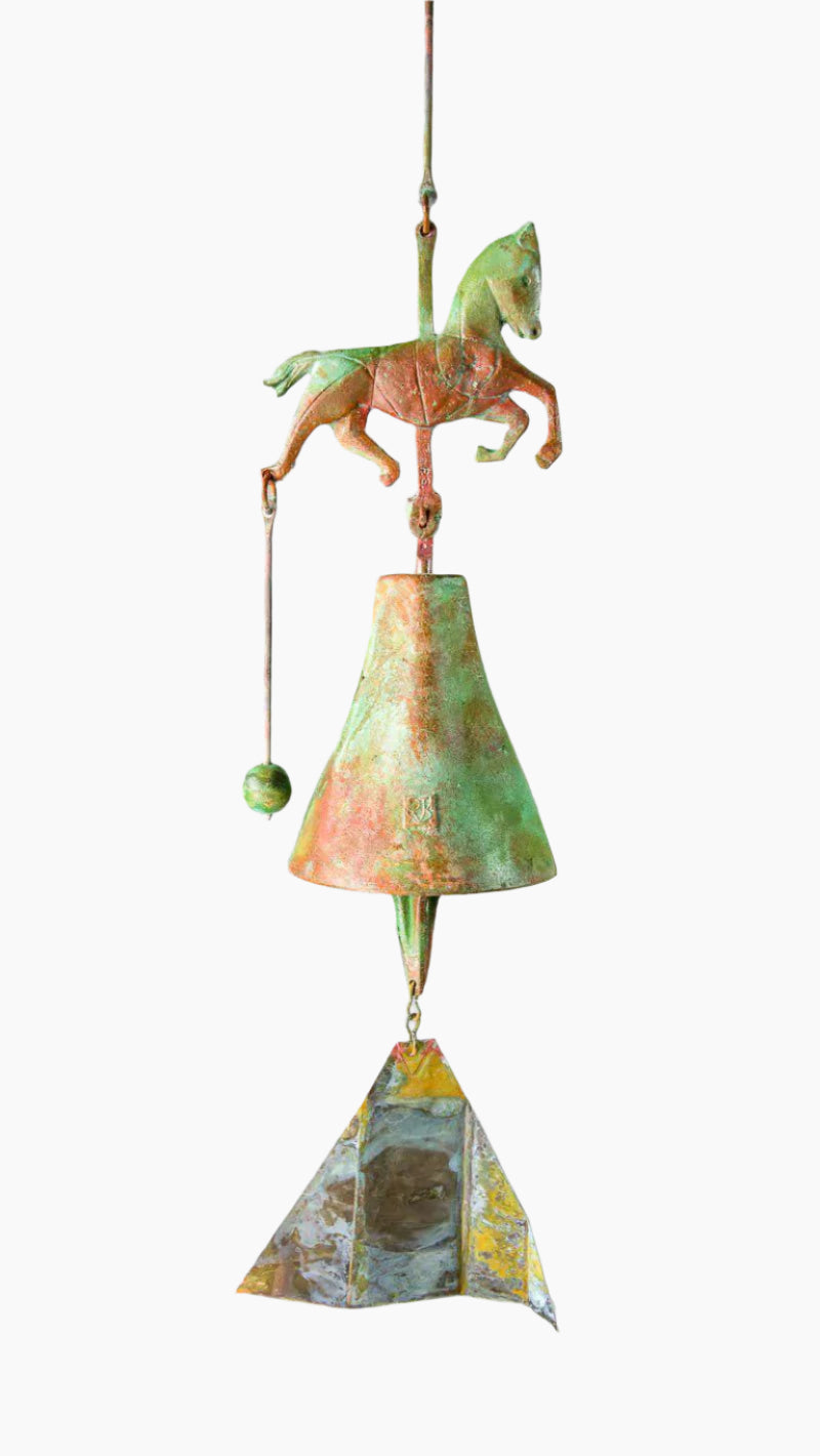 #194RH - Equestrian Bronze Windbell - Cosanti