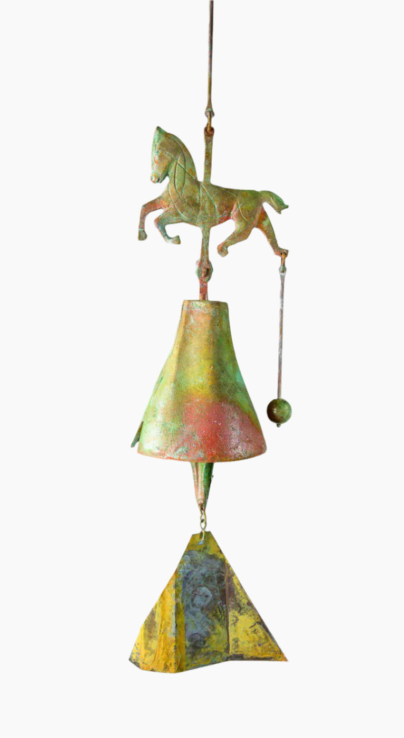 #194RH - Equestrian Bronze Windbell - Cosanti