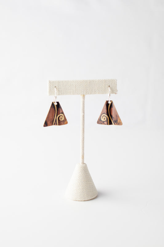 Burnished Triangle Fin Earrings