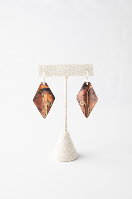 Burnished Diamond Fin Earrings